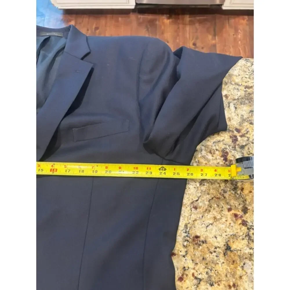 Ralph Lauren Blazer Sport Coat 100% Wool Gold Buttons Navy Blue 48L 48 Long